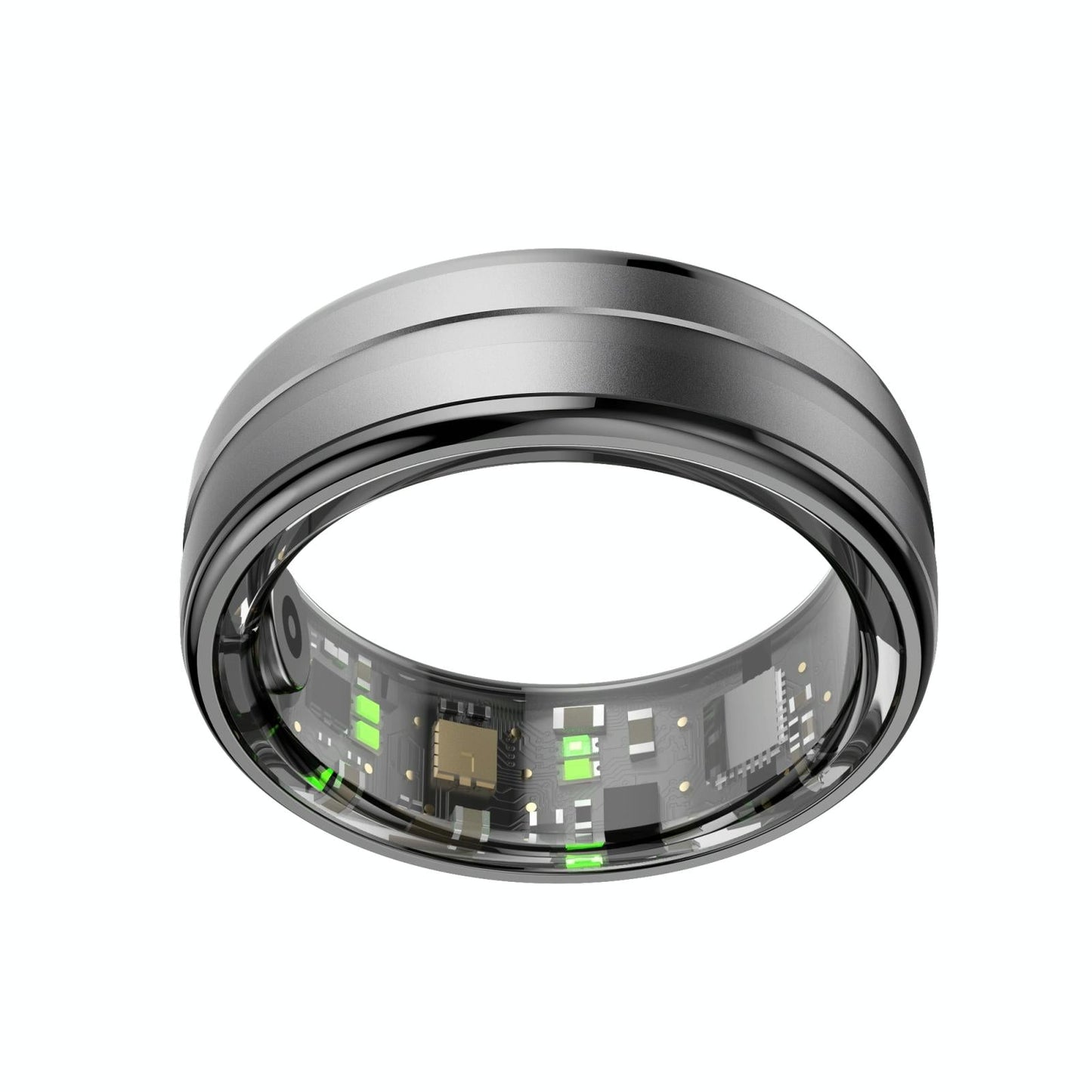 Smart Ring With Heart Rate Blood Oxygen & Sleep Monitoring - Size 12 - Black