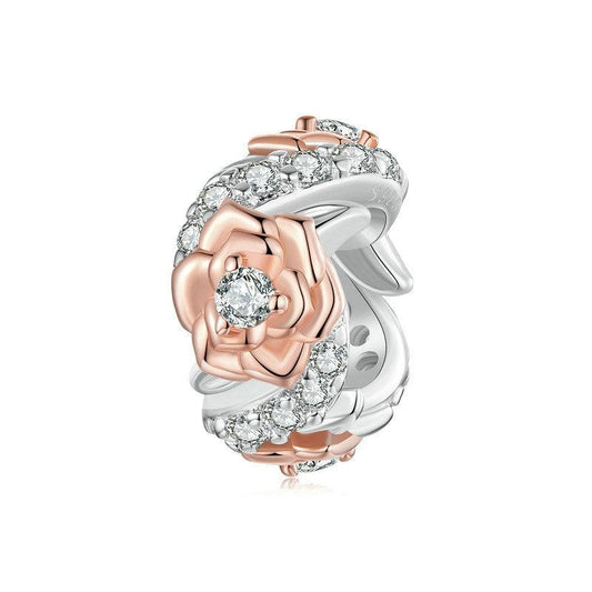 925 Sterling Silver Diy Beaded Rose Bracelet
