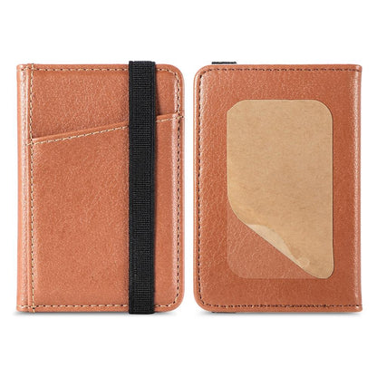 Pu Leather Phone Card Holder With Bracket Multifunctional - Black