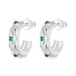 925 Sterling Silver Vintage Diamond Pattern Earrings