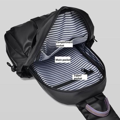 Lightweight Waterproof Men Chest Bag Cycling Shoulder Bag - Black