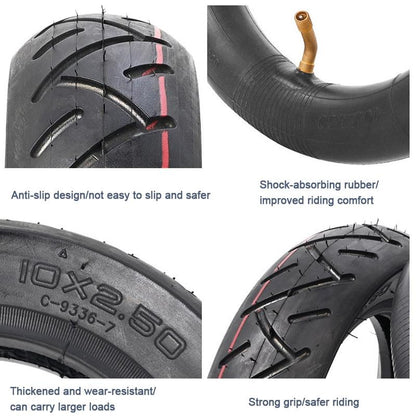 Upgrade your Ninebot Max G30 Scooter with 10x2.5 Inflatable Tire Kit - Black
