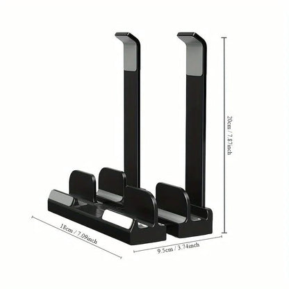 Versatile Laptop Stand with Storage and Cooling - Desktop Heightening Rack - Black