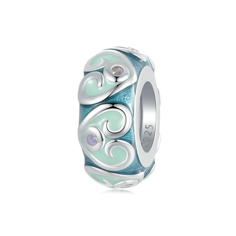 925 Sterling Silver Colorful Retro Silicone Diy Beads