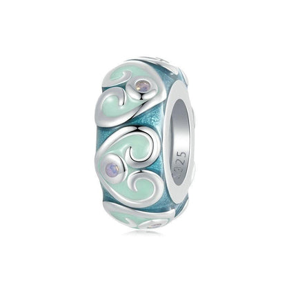 925 Sterling Silver Colorful Retro Silicone Diy Beads