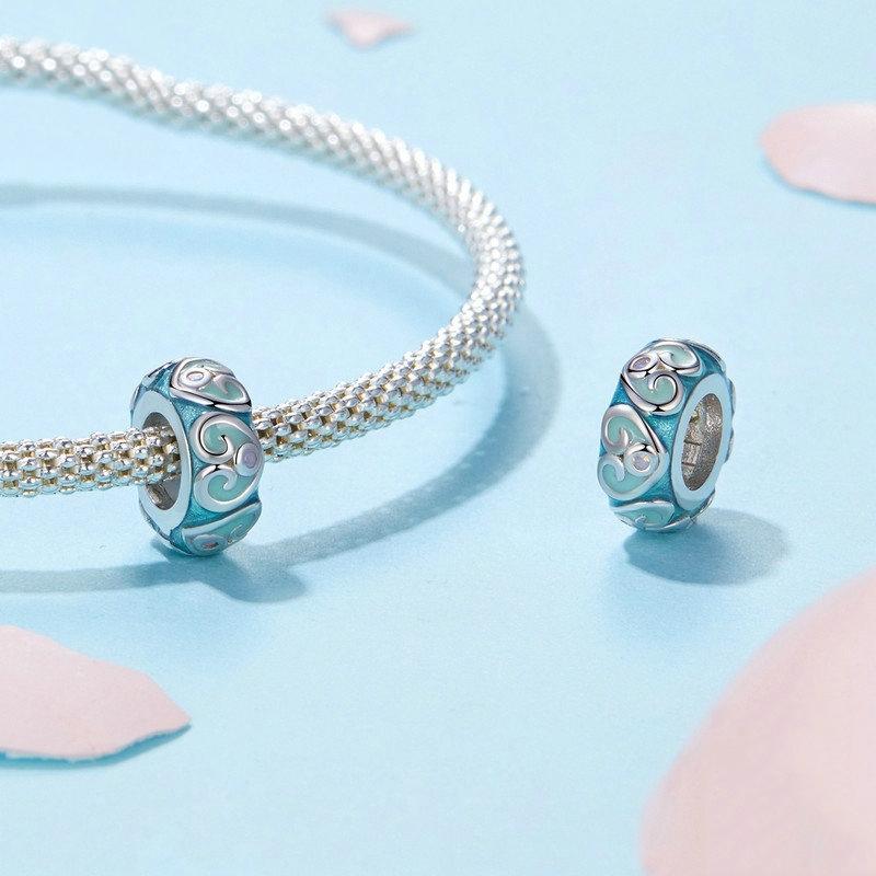 925 Sterling Silver Colorful Retro Silicone Diy Beads