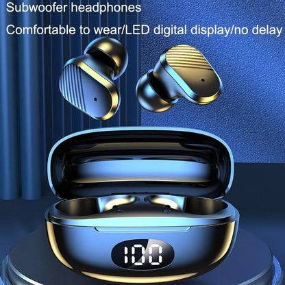 Wireless In-ear Gaming Earphones with Digital Display - Black