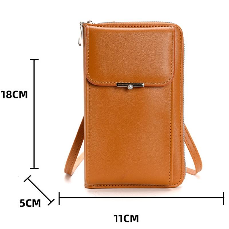 Women Crossbody Cell Phone Wallet Storage Bag - Black
