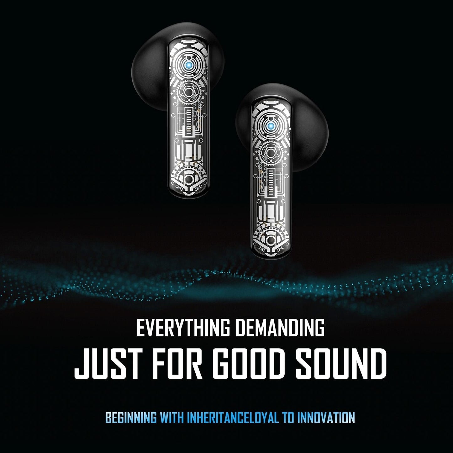 Black Tws Bluetooth Gaming Earphones with Noise Reduction