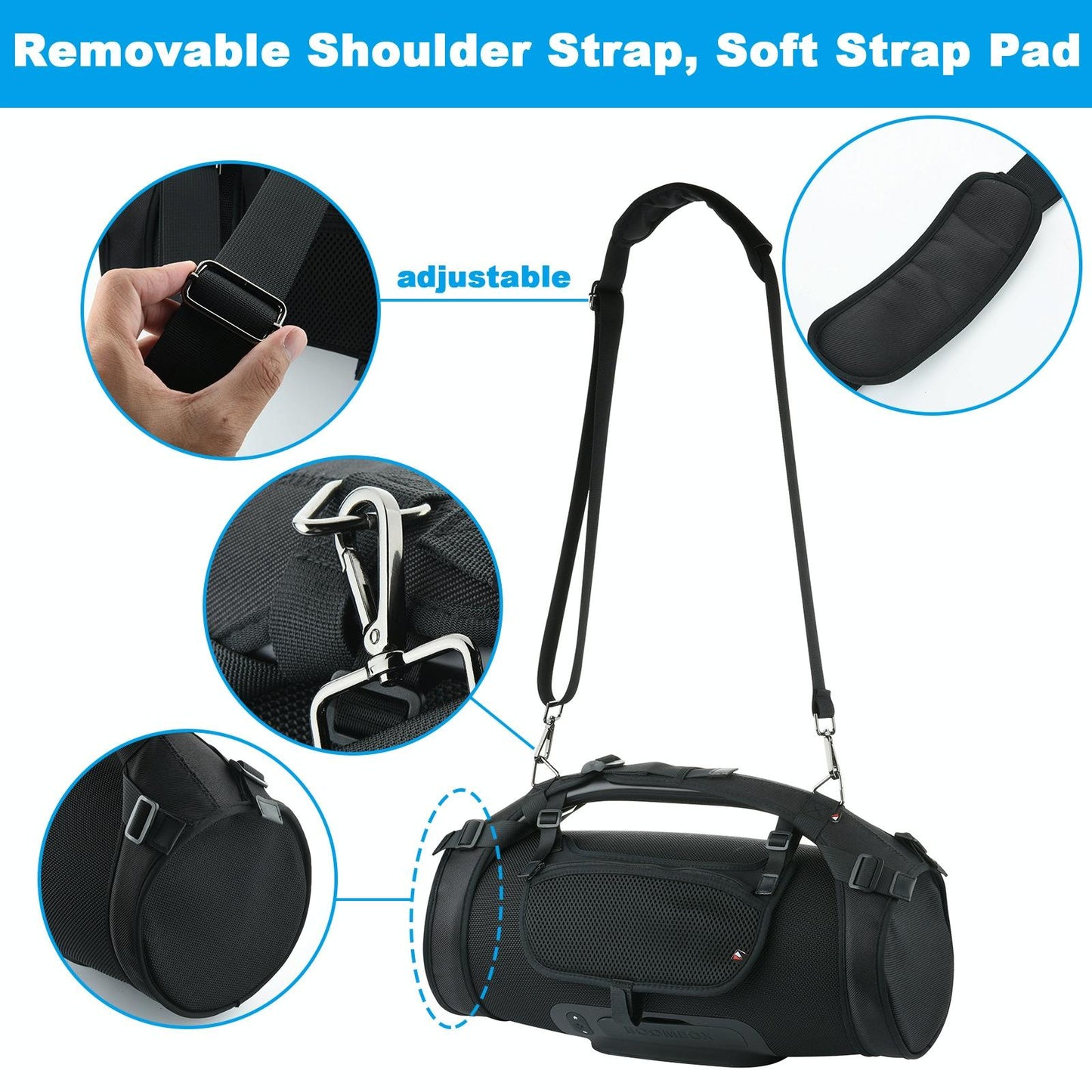 Jbl Boombox Speaker Bag With Shoulder Strap - Portable And Black