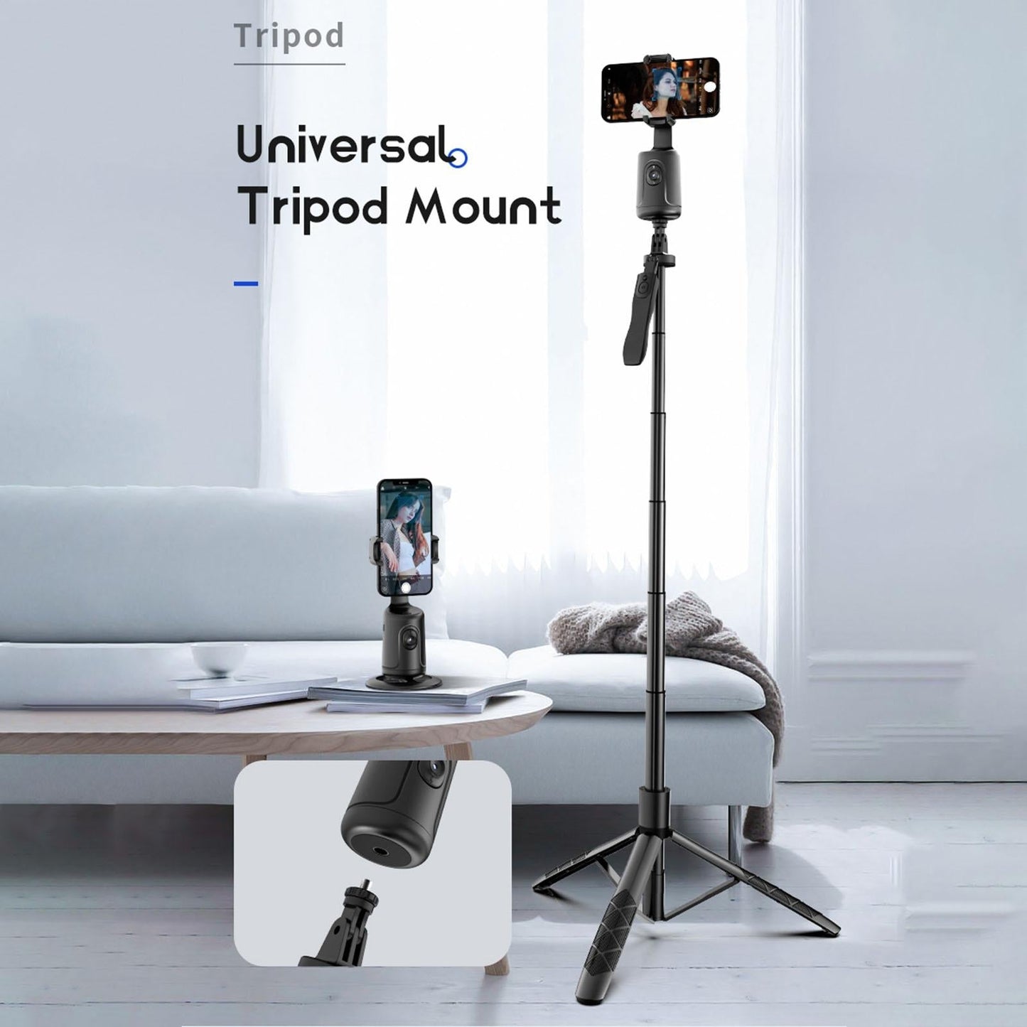 360 Rotation Follow-up Gimbal Stabilizer with 1 / 4-inch Interface - Black
