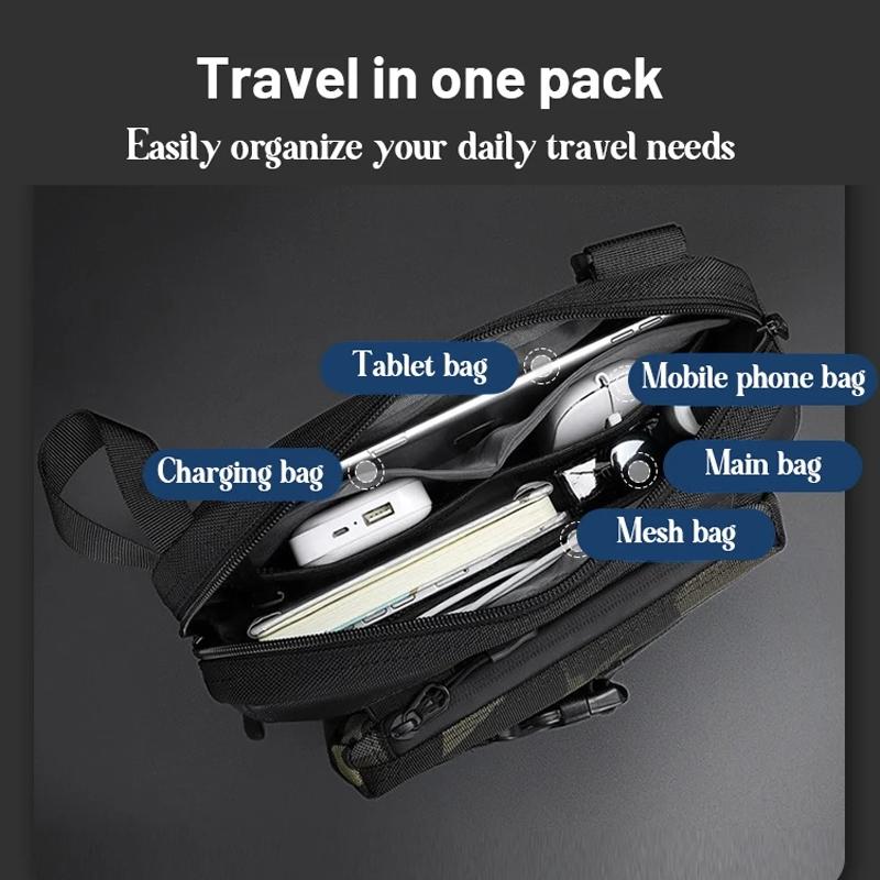 Functional Men Chest Bag Versatile Messenger Bag For Everyday Use - Black