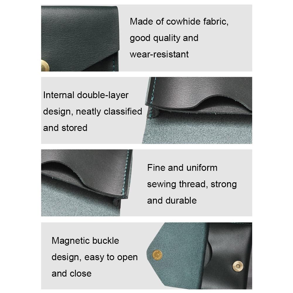 Waterproof Leather Card Holder Durable & Stylish - Green