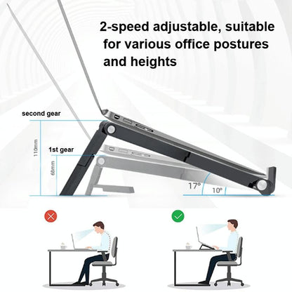 Foldable Non-slip Laptop Stand - Plastic Silicone - Black