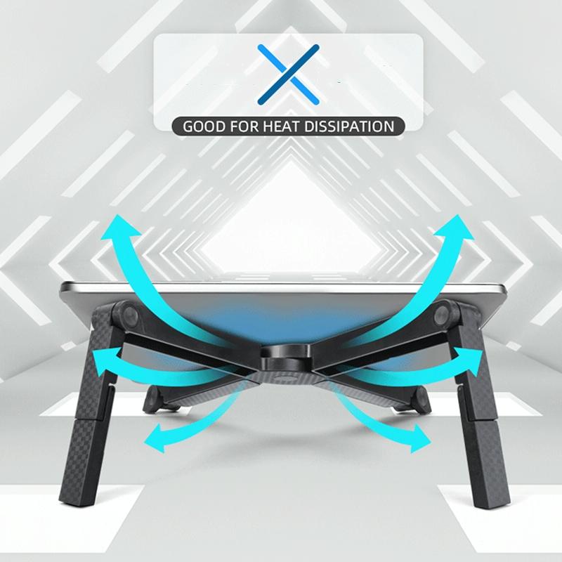 Foldable Non-slip Laptop Stand - Plastic Silicone - Black