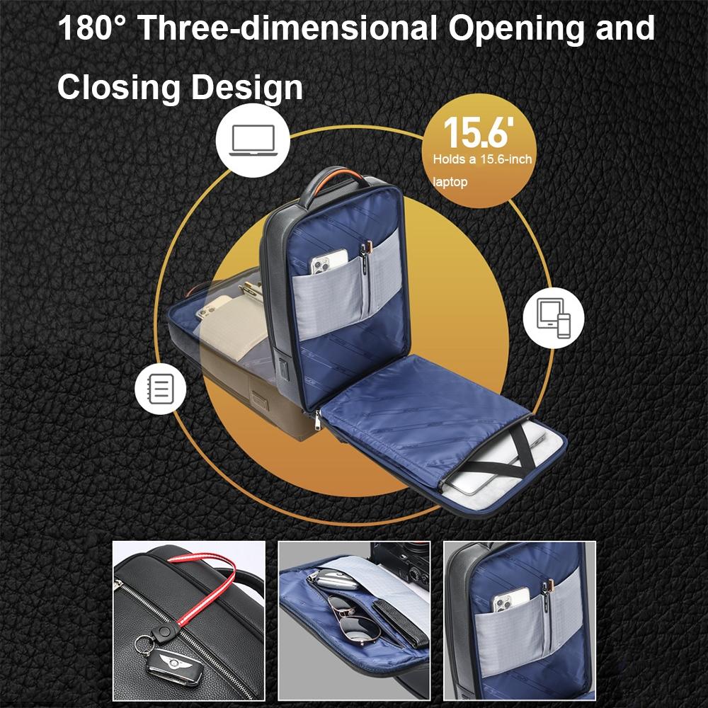 Multifunctional Anti-Theft Laptop Business Backpack With Usb Charging Hole Black