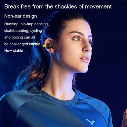 Wireless Ear Clip Bluetooth Headset with Led Display - Noise Reduction