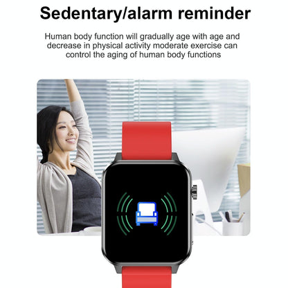1.7 Inch Tft Colour Screen Ip68 Waterproof Smart Watch Support Blood Oxygen Monitoring / Body Temperature Monitoring / Ai Medical Diagnosis - Leather Strap - Black