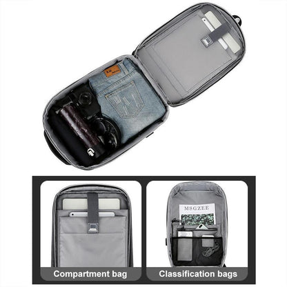 Waterproof Business Laptop Backpack With Usb Port - Multifunctional - Black - 15 Inch