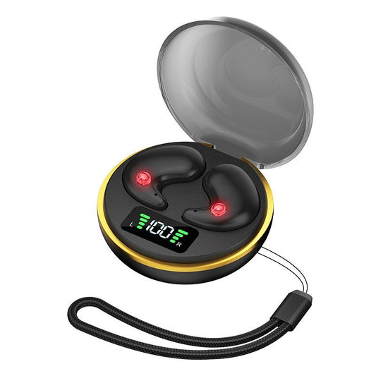 Mini Invisible Bluetooth Earphones with Charging Case - Black