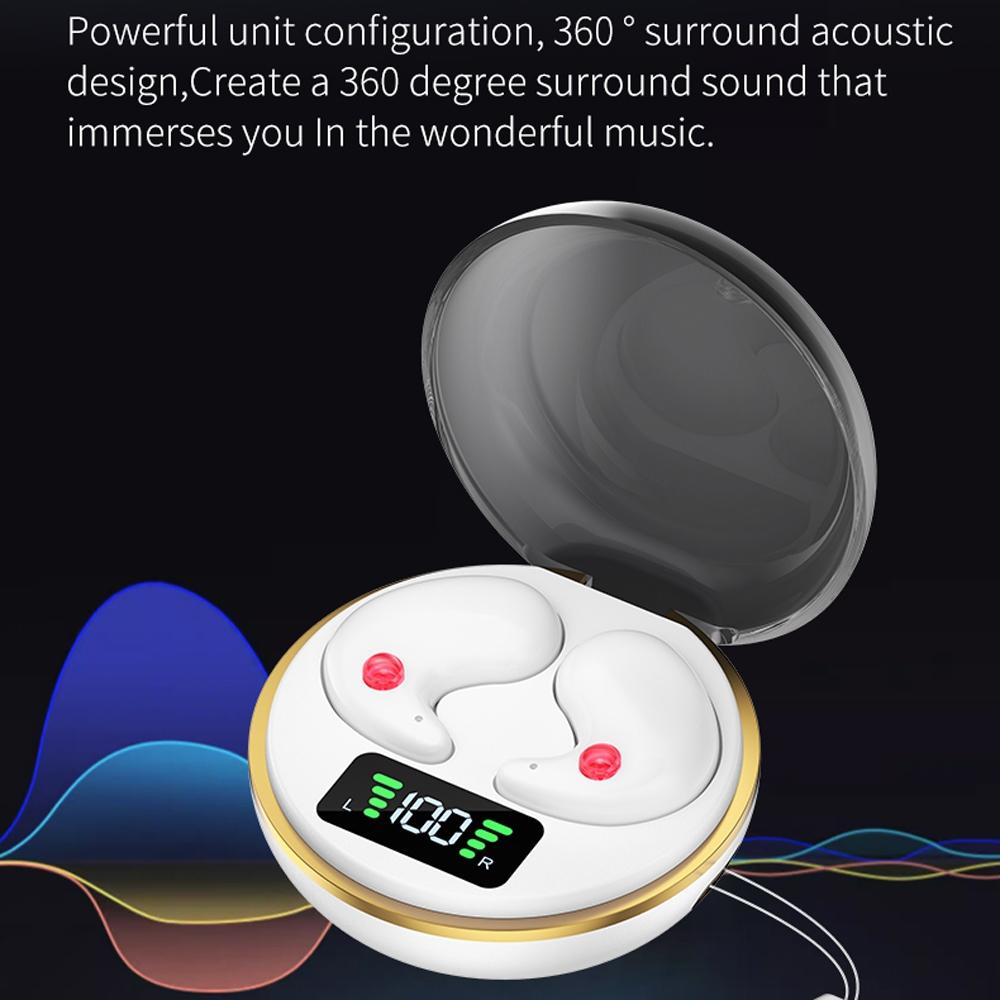 Mini Invisible Bluetooth Earphones with Charging Case - Black