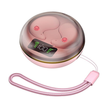 Mini Invisible Bluetooth Earphones with Charging Case - Black