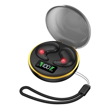 Mini Invisible Bluetooth Earphones with Charging Case - Black