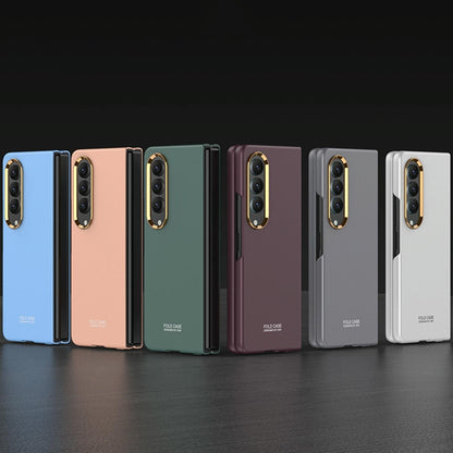 For Samsung Galaxy Z Fold4 5G Electroplating Lens Frame Case - Ultra Thin - Grey