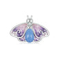 925 Sterling Silver Platinum Plated Luminous Purple Butterfly Beads