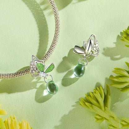 925 Sterling Silver Platinum Plated Butterfly Water Drop Diy Beads