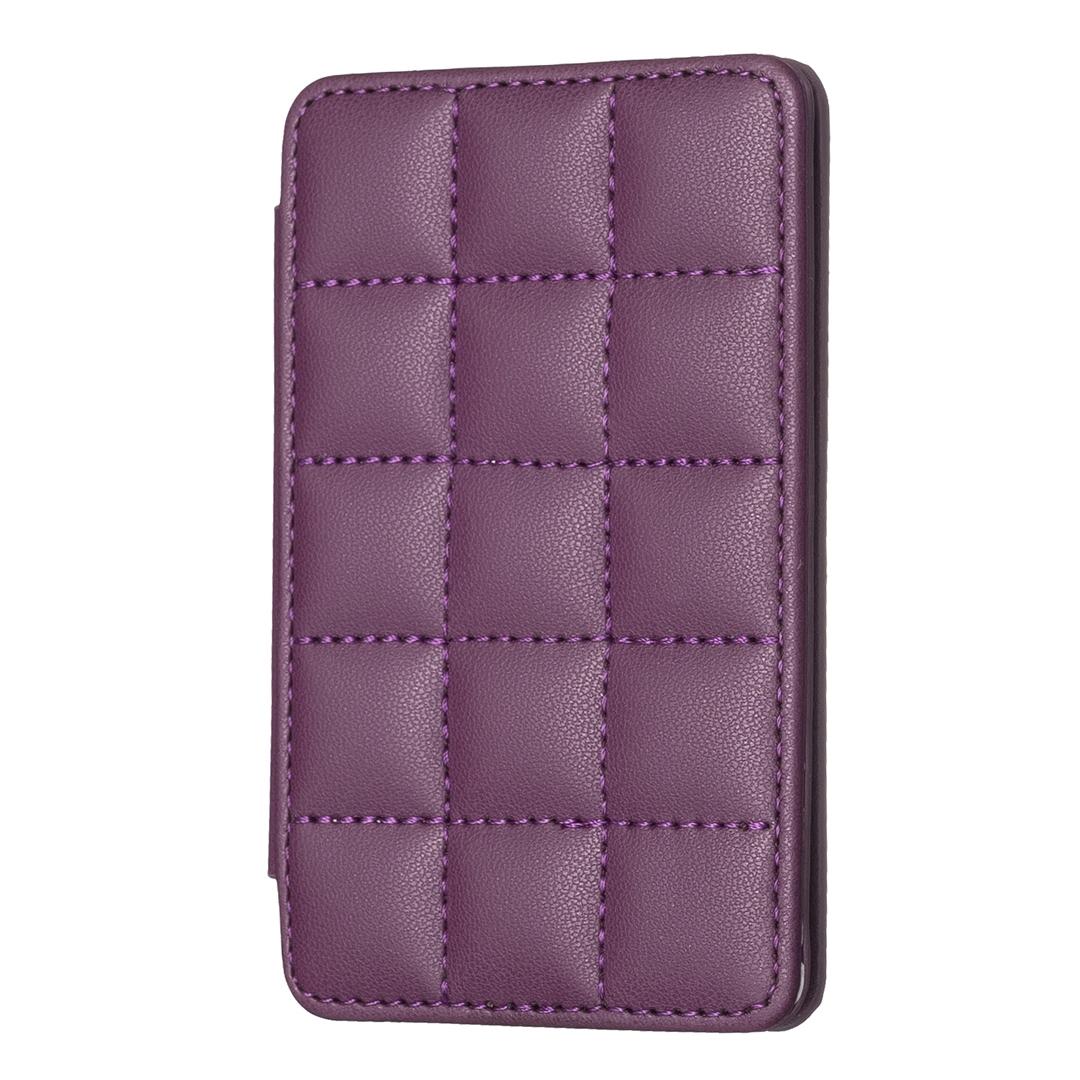Grid Pattern Card Bag Sticker For Mobile Phones - Dark Purple