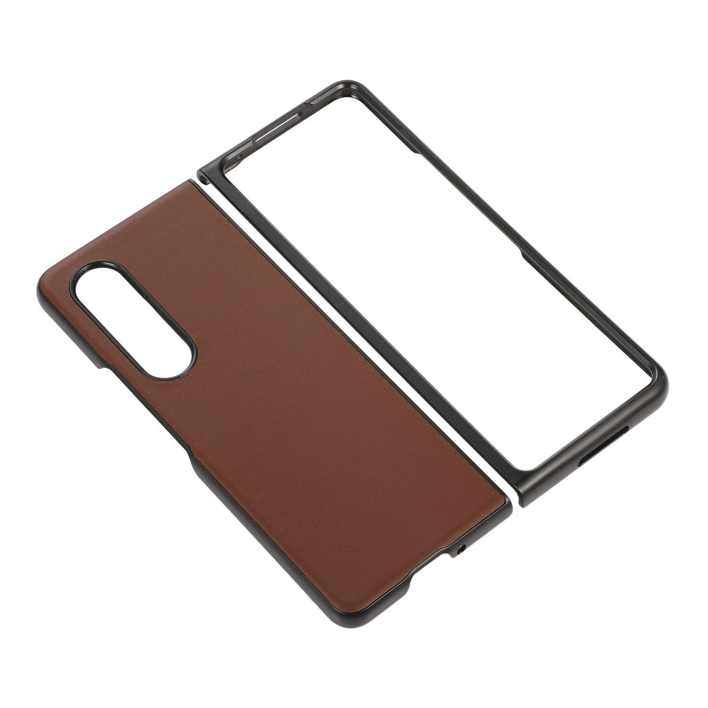 For Samsung Galaxy Z Fold4 5G Sheep Texture Leather Phone Case - Black