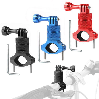 Action Camera Bicycle Mounting Bracket - Aluminum Alloy Clip - Black