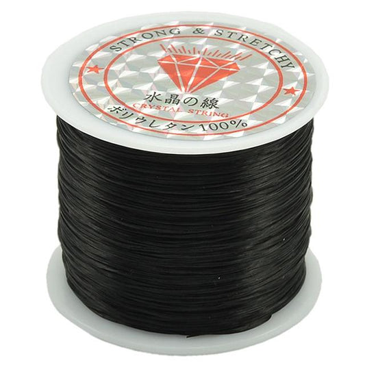 2 Pack 50M 0.5Mm Elastic Cord For Jewelry Making - Black