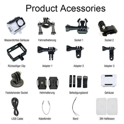 Outdoor Waterproof Dual Screen Wifi Sports Camera with Anti-shake Hd Video