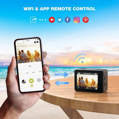 Outdoor Waterproof Dual Screen Wifi Sports Camera with Anti-shake Hd Video