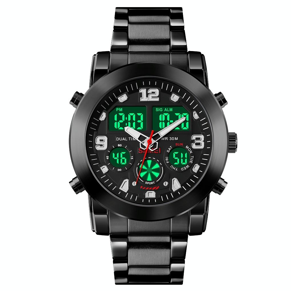 Triple Display Luminous Digital Watch - 1642 - Rose Gold