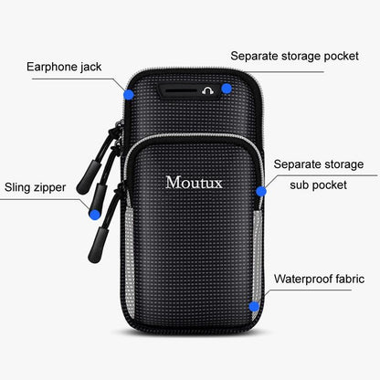 Waterproof Running Arm Bag For Outdoor Sports - Black