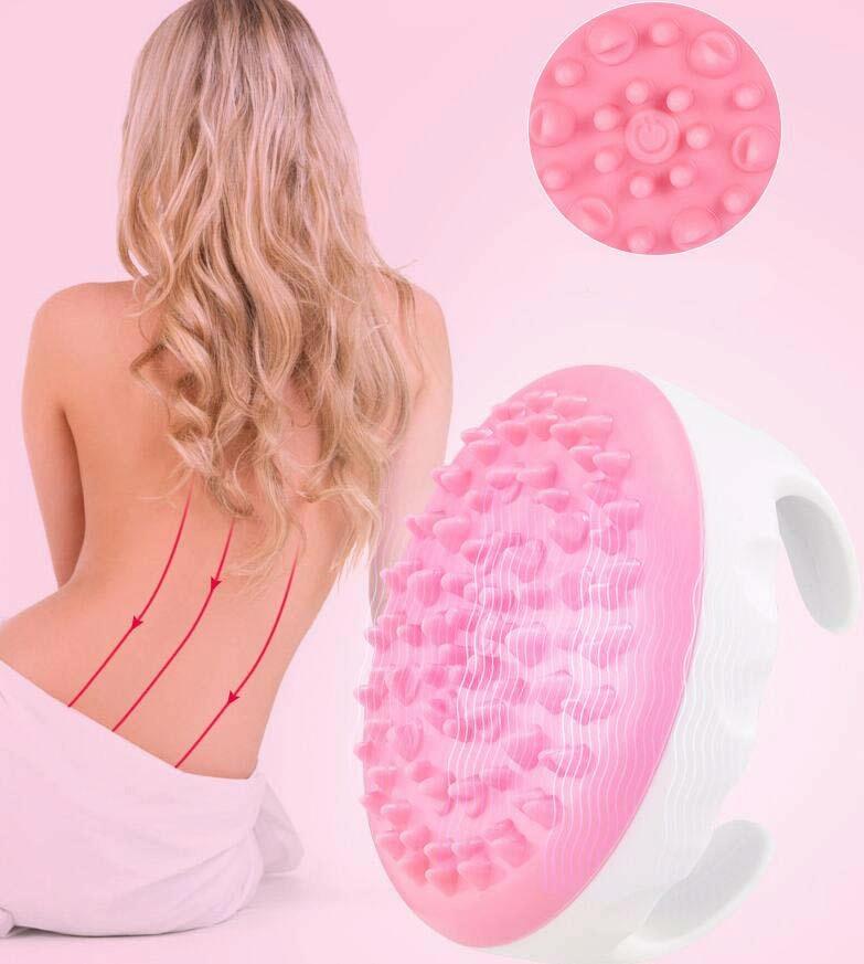 Electric Body Brush Massager Meridian Scraping Tool - Pink