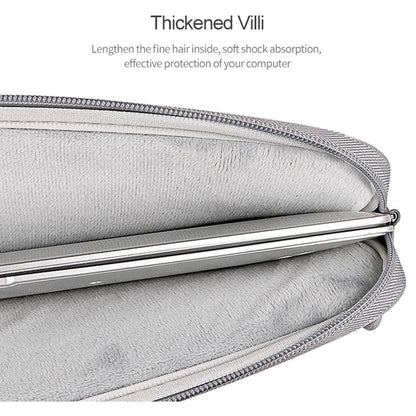 13.3 Inch Polyester Laptop Liner Bag with Small Bag - Ideal for Notebooks - Hemp Grey