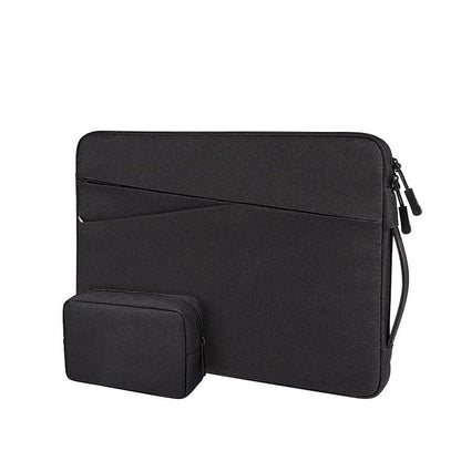 13.3 Inch Polyester Laptop Liner Bag with Small Bag - Ideal for Notebooks - Hemp Grey