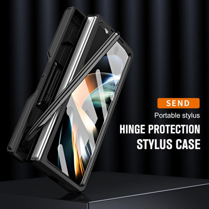 For Samsung Galaxy Z Fold4 5G Shockproof Tpu Pc Case With Pen - Black