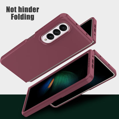 Foldable Pc Case for Samsung Galaxy z Fold 4 / 5g - Solid Colour - Wine Red