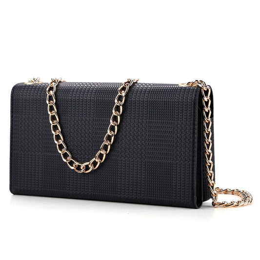 Leather Crossbody Bag With Rfid Protection 20 X 10 X 3.5Cm - Black