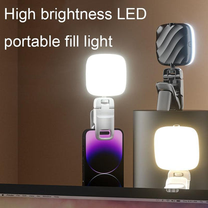 Usb Charging Led Beauty Fill Light for Mobile Phone Live Camera - Black