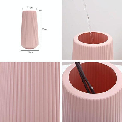 Versatile Plastic Flower Vase For Dry And Wet Arrangements - Blue