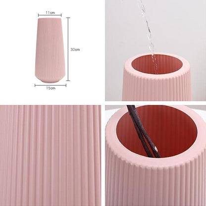 Versatile Plastic Flower Vase For Dry And Wet Arrangements - Blue