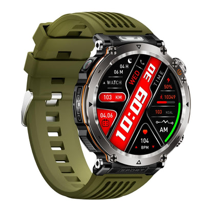 Waterproof Smart Watch With Flashlight And Compass - 1 Inch - Orange