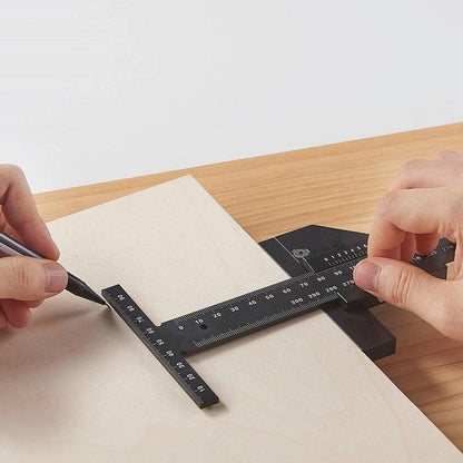 Multifunctional Aluminum Alloy Marking Ruler - T Type