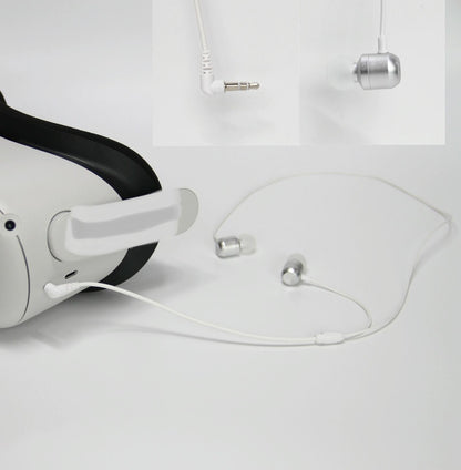 Aluminum 3.5mm Earbuds for Meta Quest 2 - Compact and Durable - White